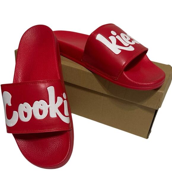 Zumiez Origenal Mint Logo Slider Sandals in Red  Mens Size 11 52A5163RED NWT - Picture 1 of 8